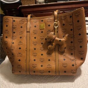 MCM Brown Visetos Tote Luxurious Shopper